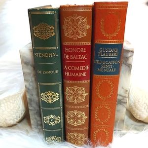 Decorative romantic french book set of 3